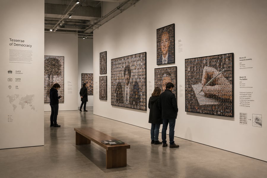 Tesserae of Democracy mosaic concept